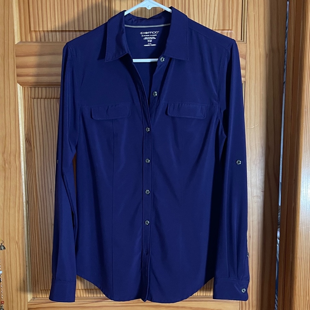 Women’s ExOfficio Shirt, size S/P Eggplant-purple color - Picture 3 of 11